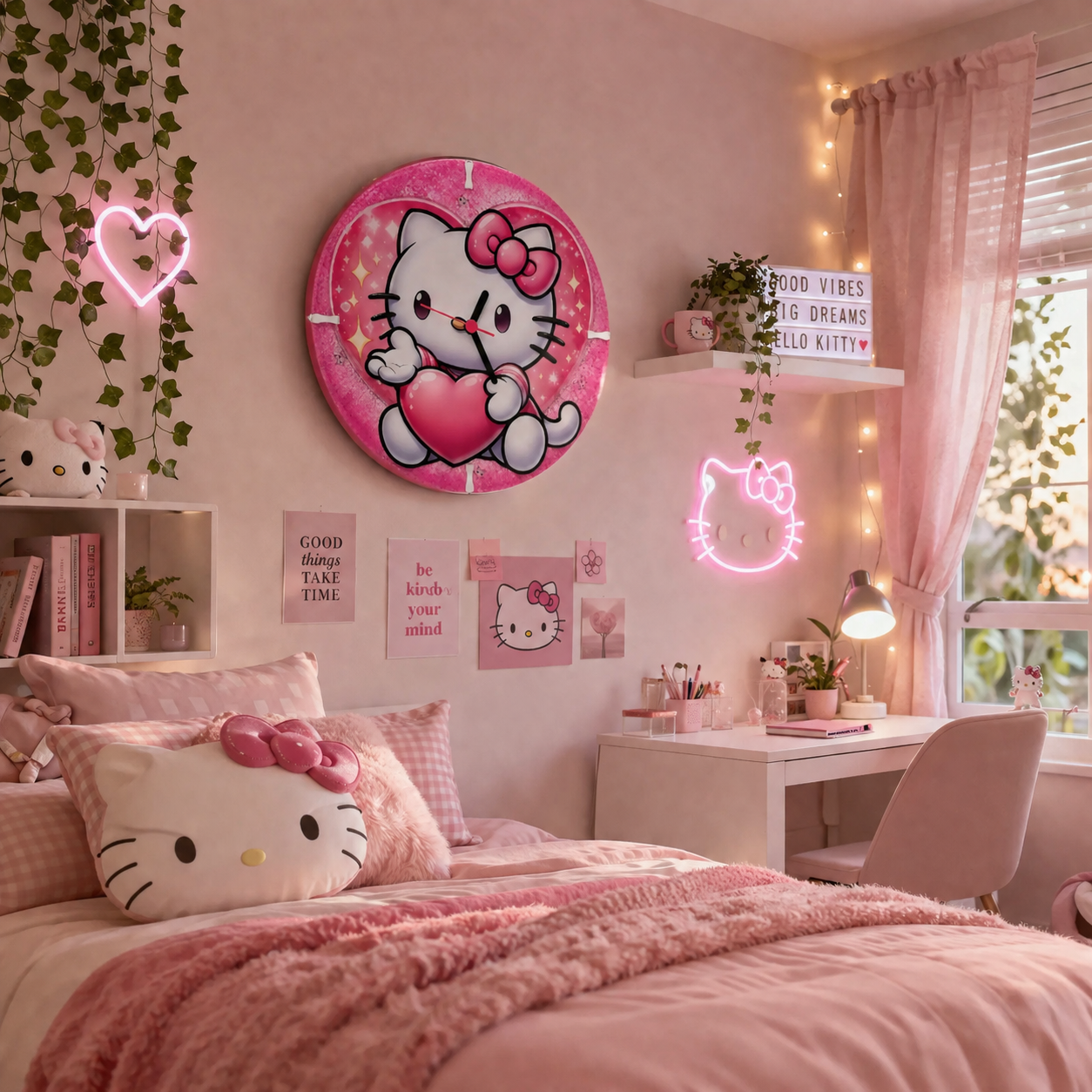 Reloj de pared Hello Kitty: 1 hermoso detalle artesanal - Imagen 2